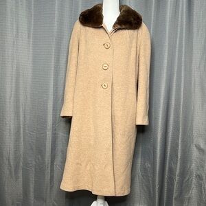 SHAGMOOR TAN VINTAGE LONG TRENCH COAT LARGE